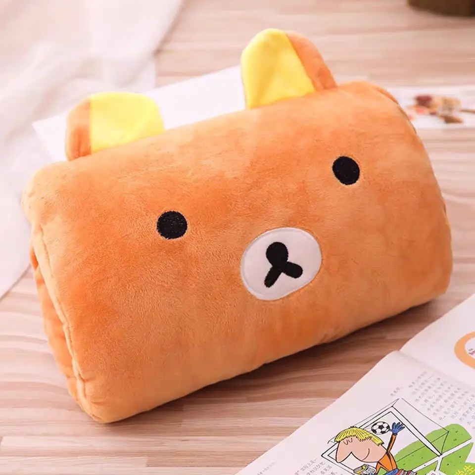 Children's Plush Pillows Hand Warmers Gloves Nap Pillows Cushions Creative Hand Warmers Plush Children's Day Gifts Orange