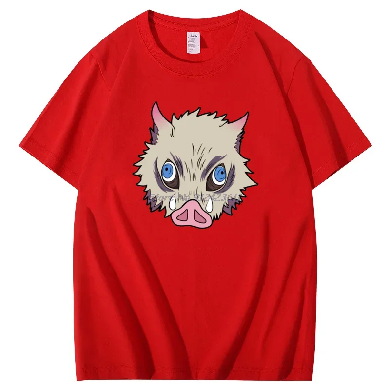 Japanese Anime Demon Slayer graphic t shirts Hashibira Inosuke Wild Boar Headgear Harajuku short sleeve t-shirts Men's clothing