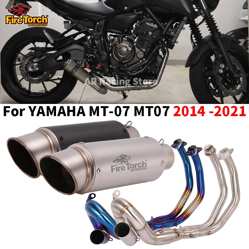 

For Yamaha MT 07 Mt-07 FZ 07 XSR 700 2014 - 2021 Motorcycle Exhaust Full System Escape Front Link Pipe Motocross With DB Killer