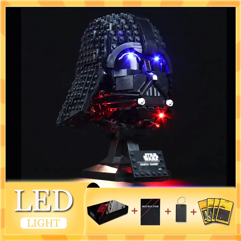 

Набор светодиодных фонарей «сделай сам» для LEGO 75304, набор строительных блоков для шлема, игрушка (только светодиодный светильник, без модели блоков)