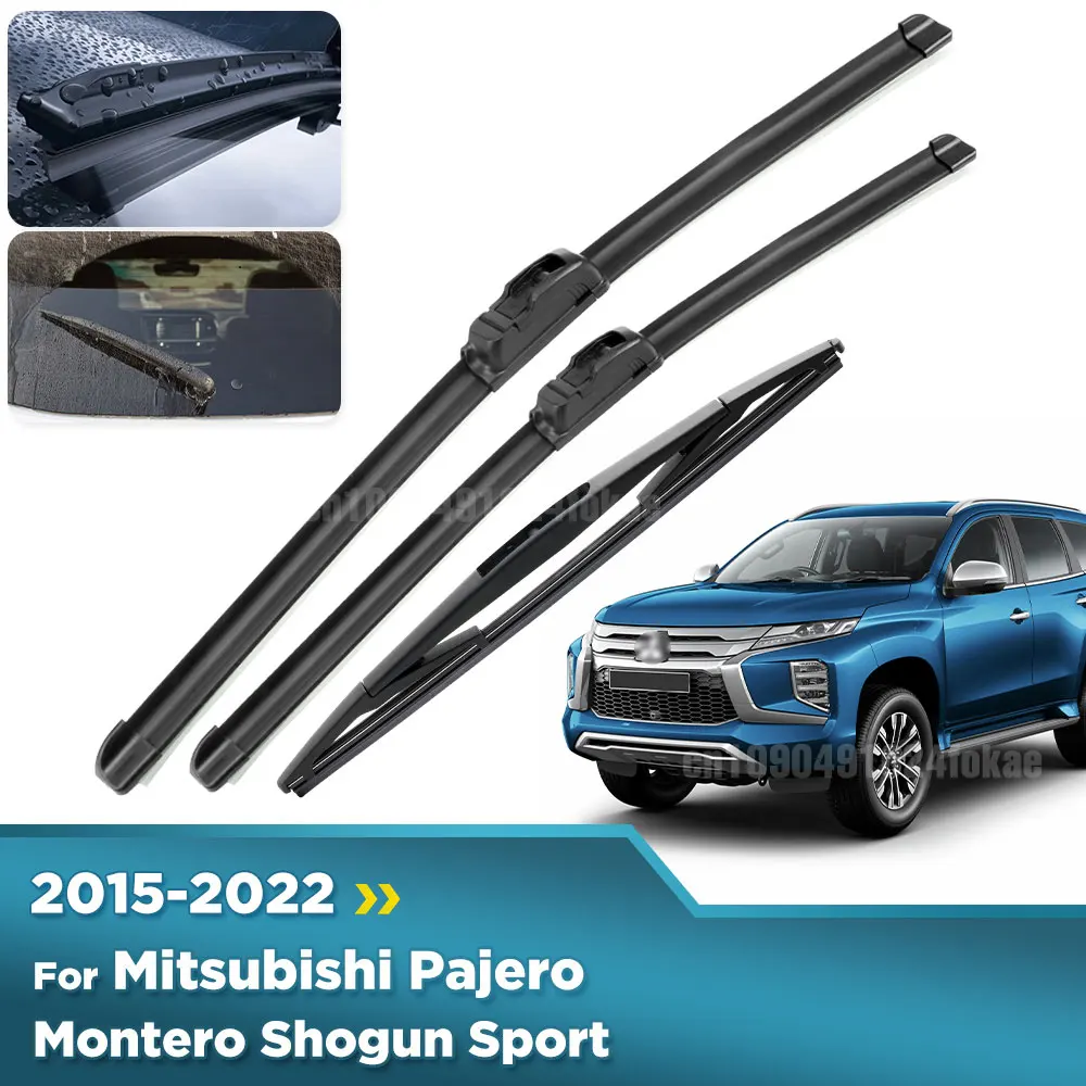 

For Mitsubishi Pajero Montero Shogun Sport 2015-2022 Wiper Front & Rear Wiper Blades Windshield Windscreen Window 22"+18"+10"