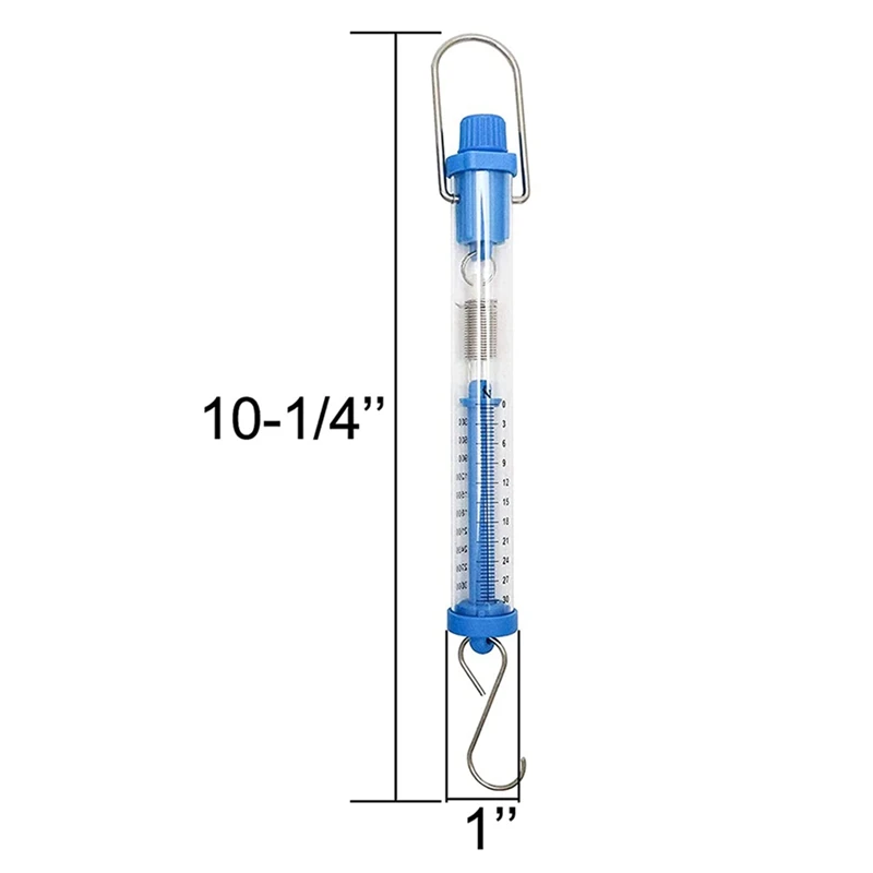Spring Balance Hanging Spring Scale Set- Transparent Plastic Tubular Spring Scale For Science (2.5N, 5N, 10N, 20N, 30N)