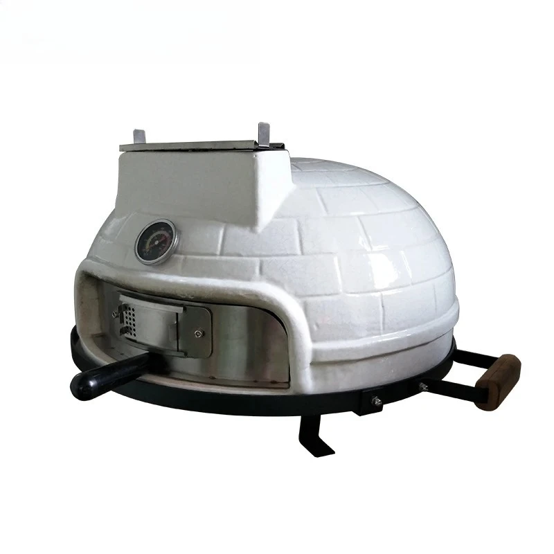 28.5 Inch White Portable Pizza Oven, Outdoor BBQ Grill for Family Gathering, Pizza Bread Baking Stove