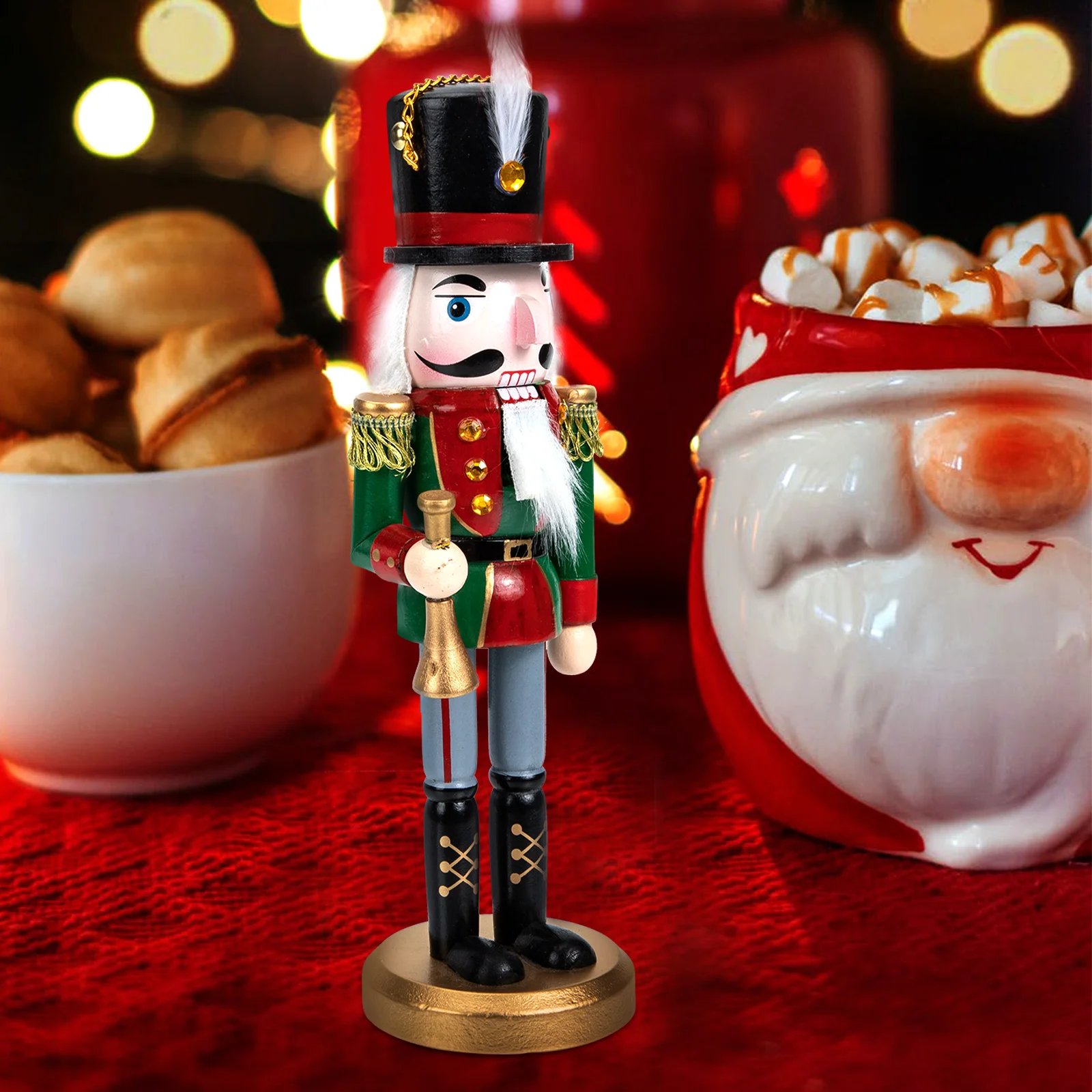 

Nutcracker Ornament Christmas Decor Outdoor Wooden Craft Home Ornaments Cartoon Decoration Adorable Gift Interior