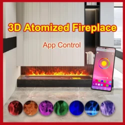 Atomization Water Vapor Fireplace With APP Control Embedded Intelligent Electric Colorful Flame Indoor Water Vapour Fireplace