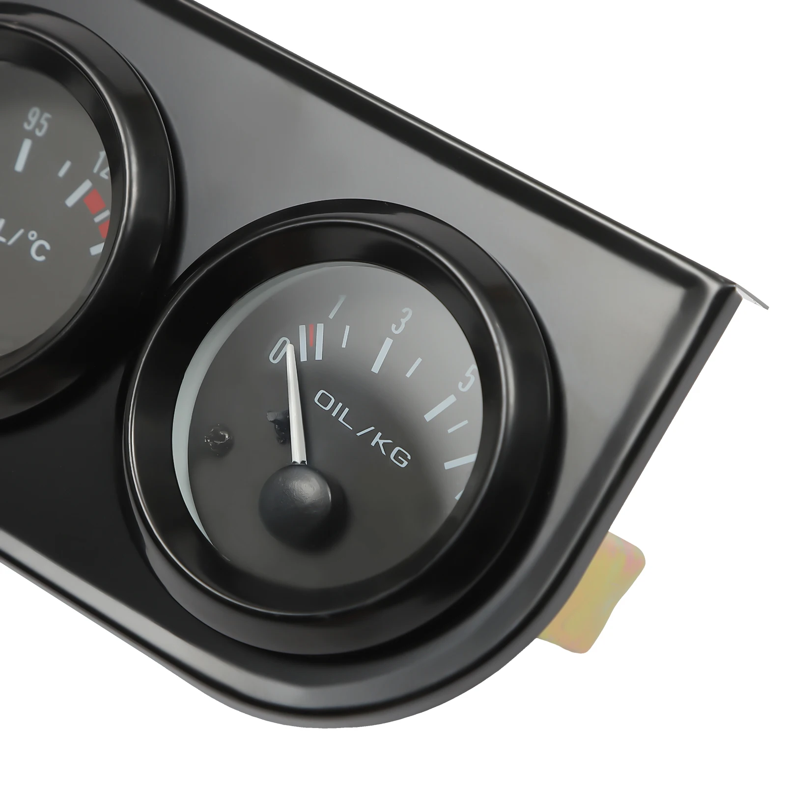 3-in-1 Dreifach-Kit Voltmeter Wassertemperatur (Celsius) Öldruck Schwarz/Chrom-Fassung mit Temperatur- und Drucksensor 52mm – Detail 8