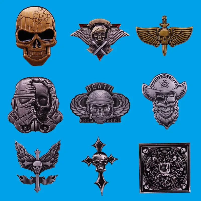 Retro Motorcycle Cartoon Metal Brooch Creativity Fashion Enamel Skull Pins For Friend Fans Boutique Medal Gift Badges Collecting