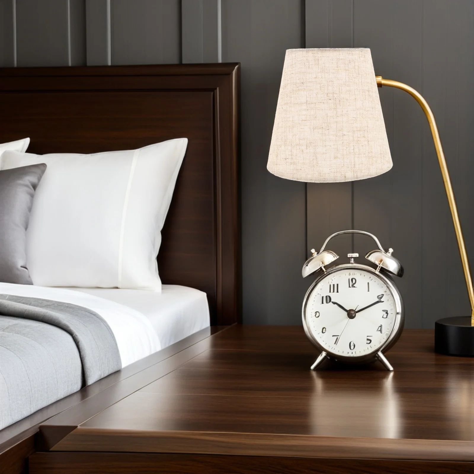 

6Pcs Natural Linen Lamp Shades Mini Barrel Clip-on Covers for Pendant Lights Soft Glow Bedroom Living Room Decoration