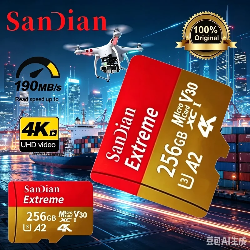 Carte Micro TF SD universelle originale de 1 To, classe 10, ultra-fine, mini carte mémoire pour téléphone, caméra de surveillance