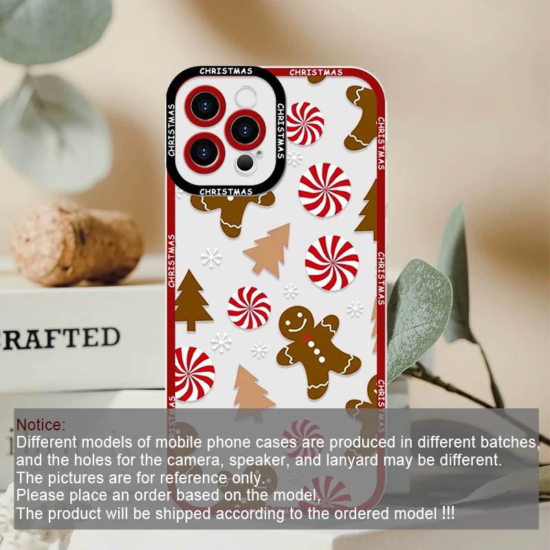 Simpatico pupazzo di neve di Natale GingerbreadMan Custodia trasparente per telefono per Realme 12 10 11 9 Pro Plus 8i 9 7i PRO C75 C64 C31 C53 C35 Cover morbida
