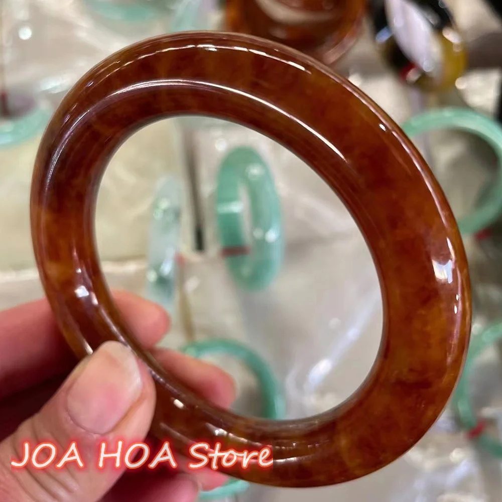 

Newest RARE Expensive High Quality Jadeite Rust Red Color Round Bangles Noble Fashion Handring Fine Jade Bracelet Jewelry