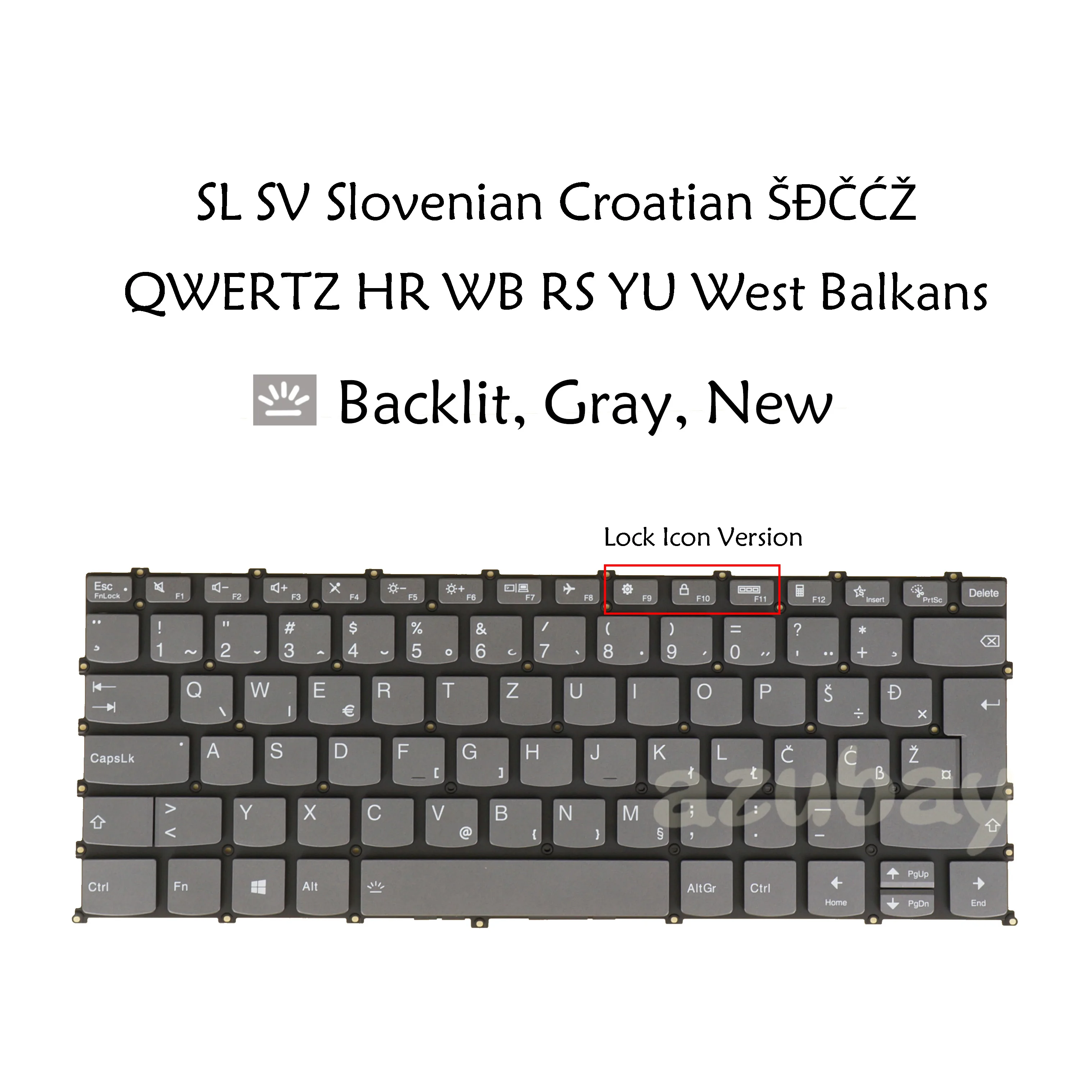 SL SV Slovenian Croatian QWERTZ Backlit Laptop Keyboard For Lenovo IdeaPad 1-14ADA7 1-14ALC7 1-14AMN7 1-14IAU7 1-14IGL7 1-14IJL7