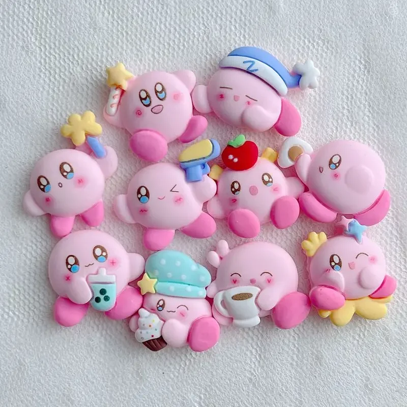 

5Pcs cute kirby cartoon resin flatback supplies diy kawaii resin accessories crafts materials scrapbooking embellishment