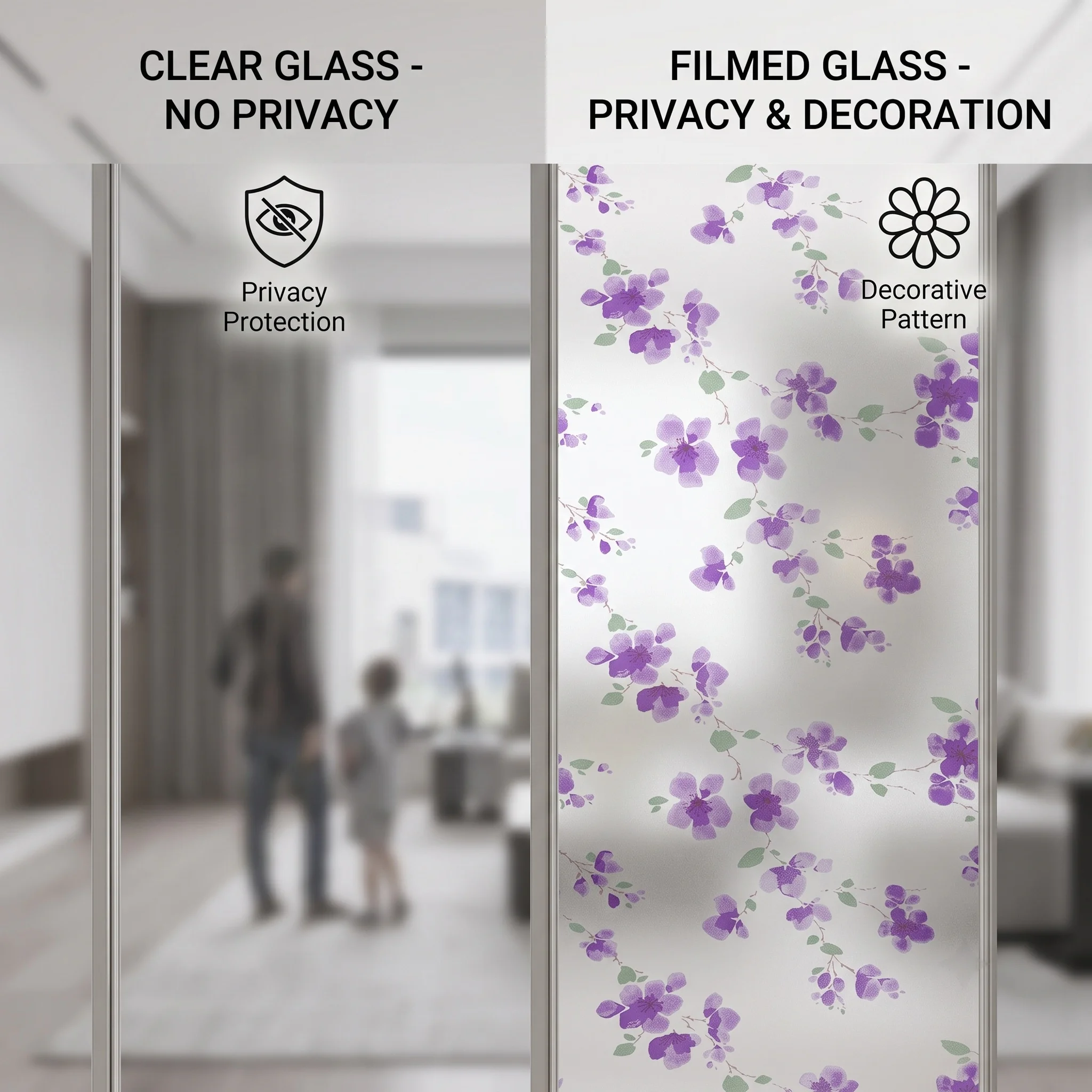 Film adhésif violet à motifs f - Home Bathroom Window Tint avis et prix