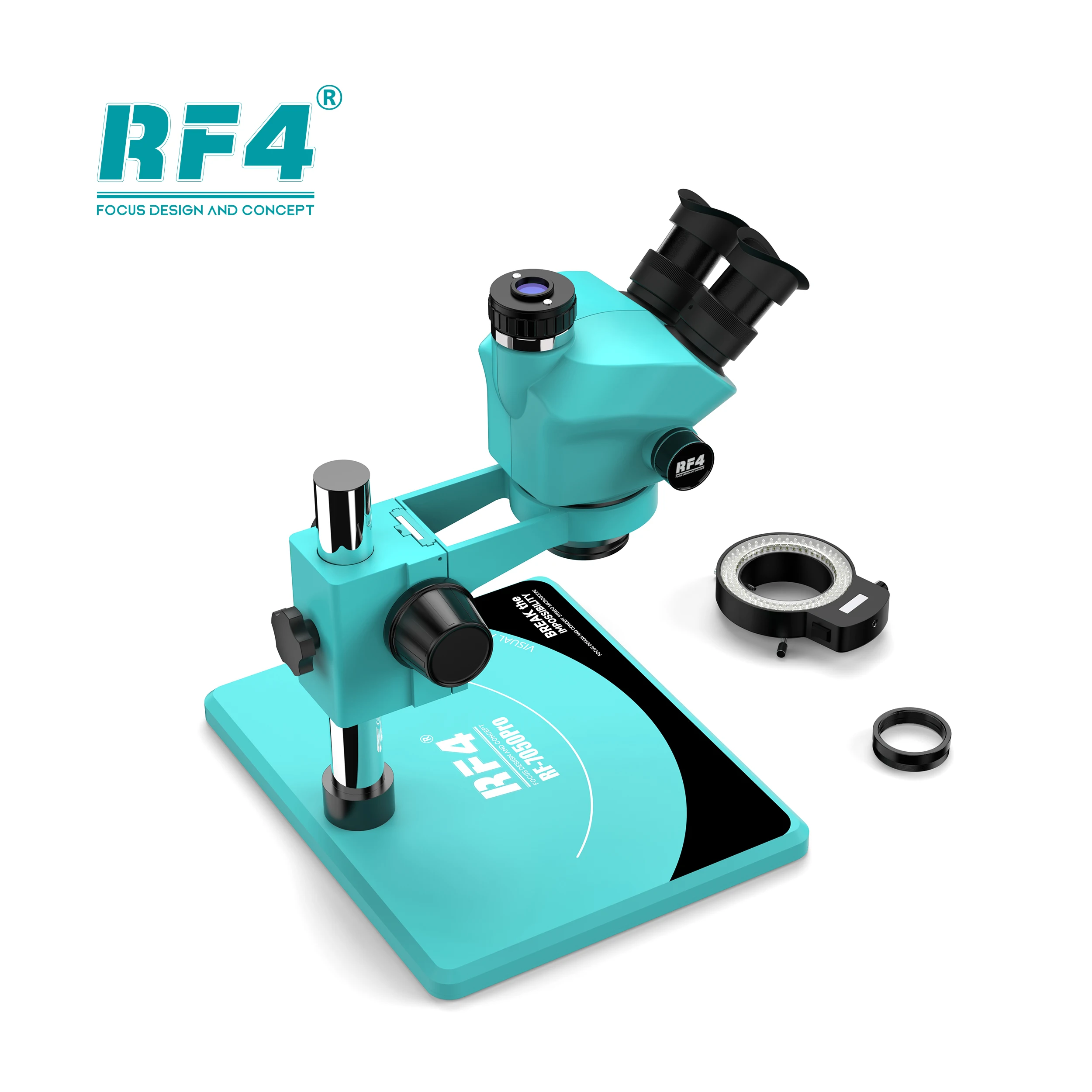 RF4 New Upgraded Microscope 6 Gear Accurately Lock 7-50X Magnification Zoom Triocular RF-7050PRO Has Function To Visualize Area