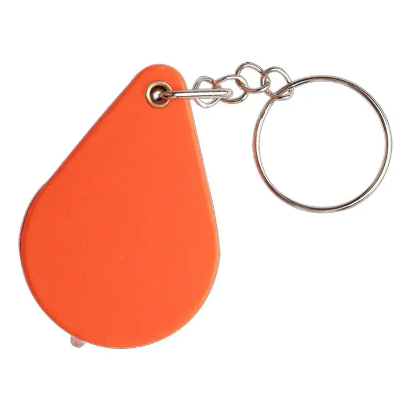 Portátil Folding Keychain Magnifier, pequena lupa portátil, laranja lupa para pessoas idosas, casa