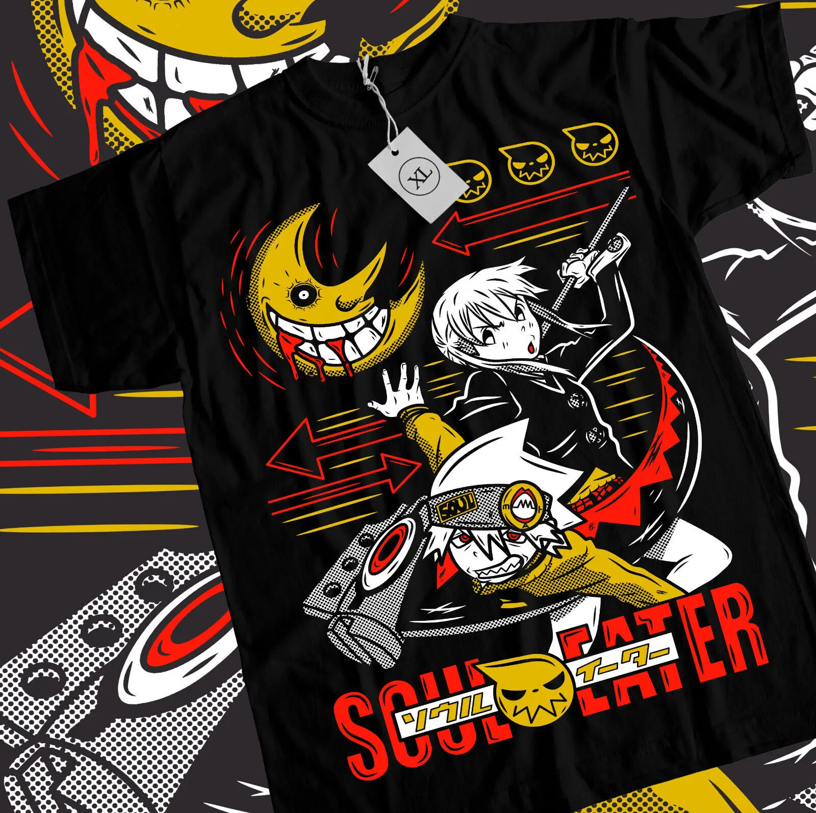 Soul Eater T-Shirt Death the Kid Japanese Anime Manga Black Star Shirt All Size