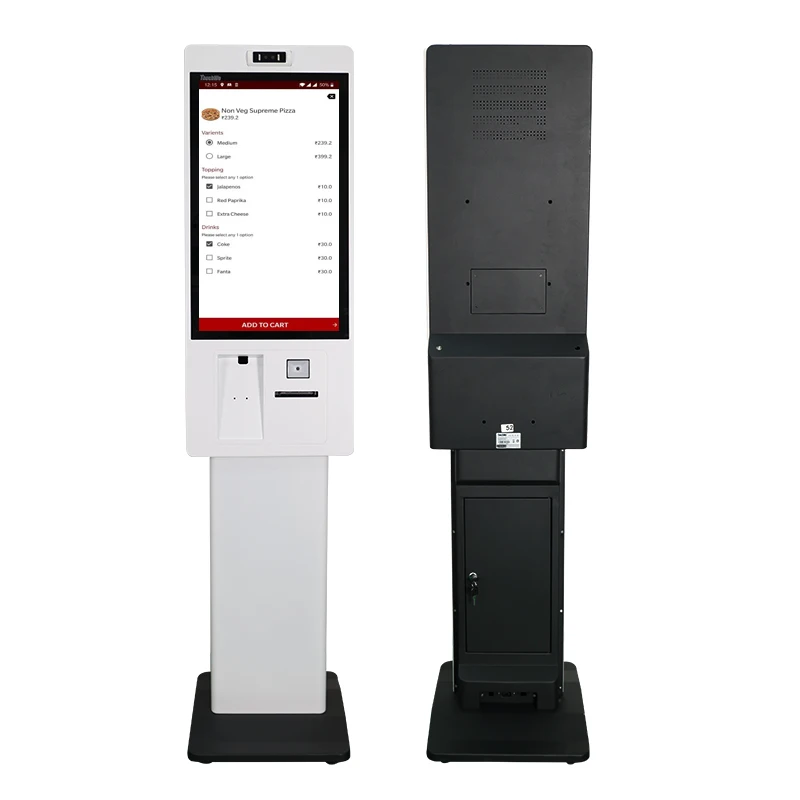 21 23 27" Self-ordering-kiosk Self Check In Touchscreen Kiosk Ticket Printing Self Service Payment Machine