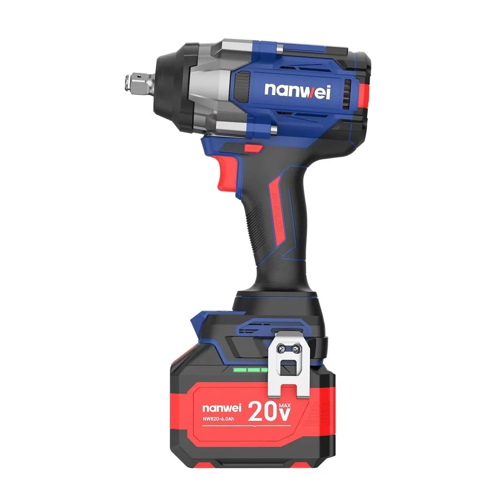 20V Brushless Cordless Wrench 1000N.m High Torque Rechargeable Power Tool for Car Repair and Heavy Duty