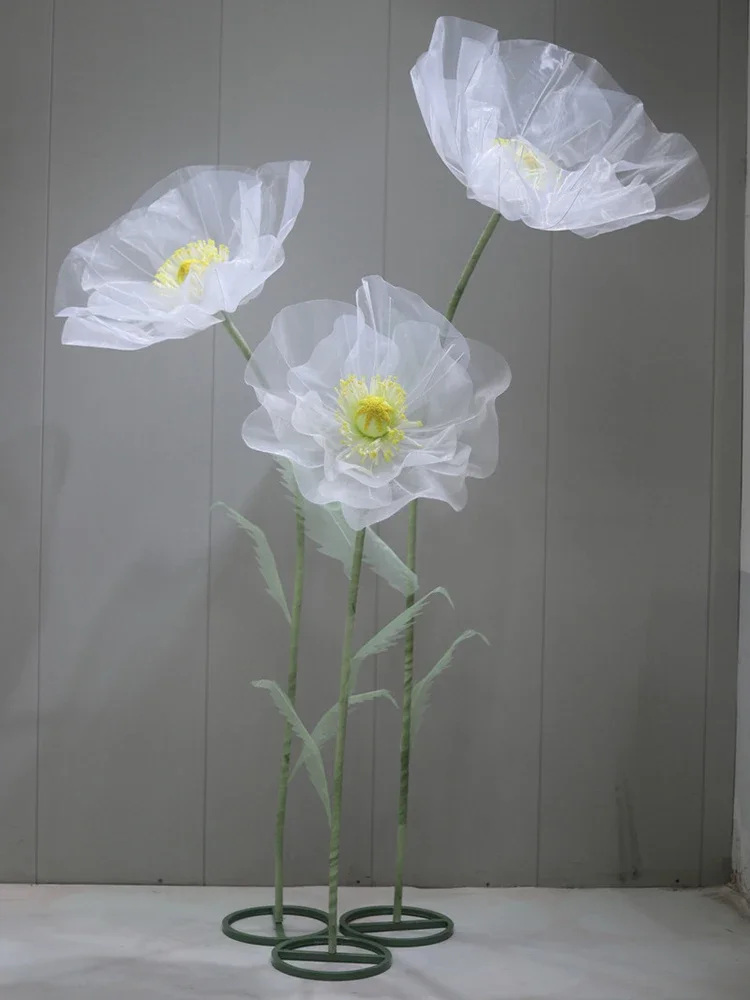 180 cm Zijden Klaproos Kunstbloemen Bruiloft Decoratie Bruiloft Weg Lood Bloem Etalage Party Garden Home Decoratie