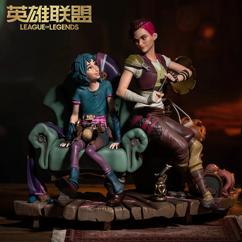 Original Wei and Jinx League Of Legends Anime Spirit Blossom Cartoon Game PVC Model Collectiable Desktop Model Childrenti Gifts