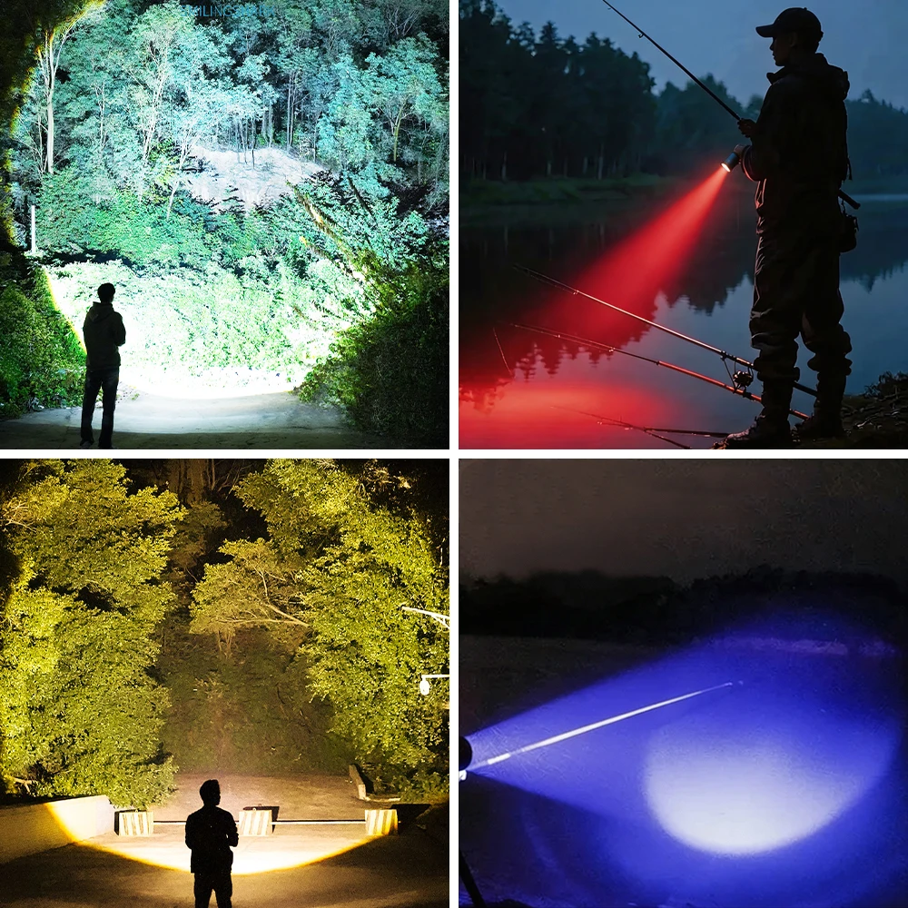 30W Ultra Powerful Flashlight Zoom Long Range Rechargeable Led Flashlight USB Type C 4 Color Lighting Torch Fishing Lantern18650 - view 6
