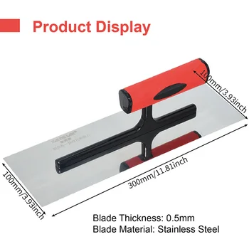 30 ซม.X 10 ซม.Finishing เกรียงฉาบ Skimming เกรียงอิฐผนังก่ออิฐทํางานวัสดุสแตนเลสพลาสติก Handle