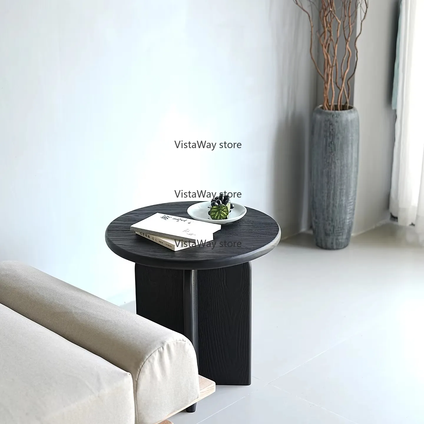 Retro Solid Wood Coffee Table for Home Living Room Hotel Several Balcony Bedside Cabinet for Residential