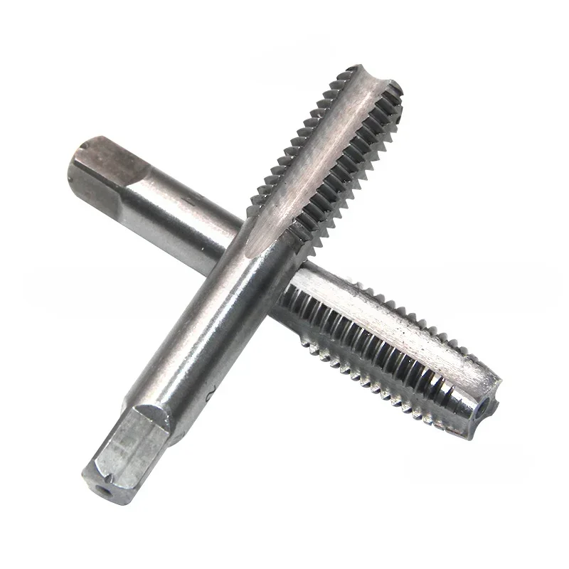 2PCS Bearing Steel Taper Hand Spiral Point Straight Fluted Screw Thread Hand Tap Drill M3/M4/M5/M6/M8/M10/M12/M16