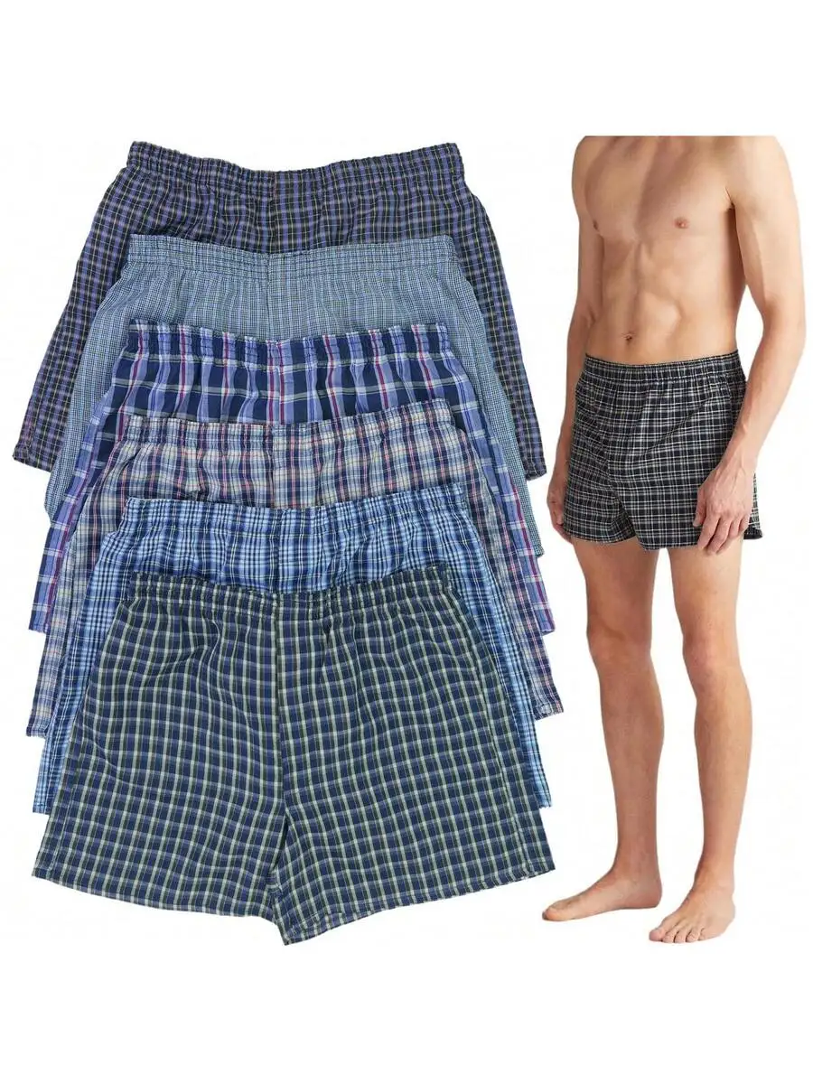 

Mens Multi Pack Classic Plaid Checkered Boxer Shorts