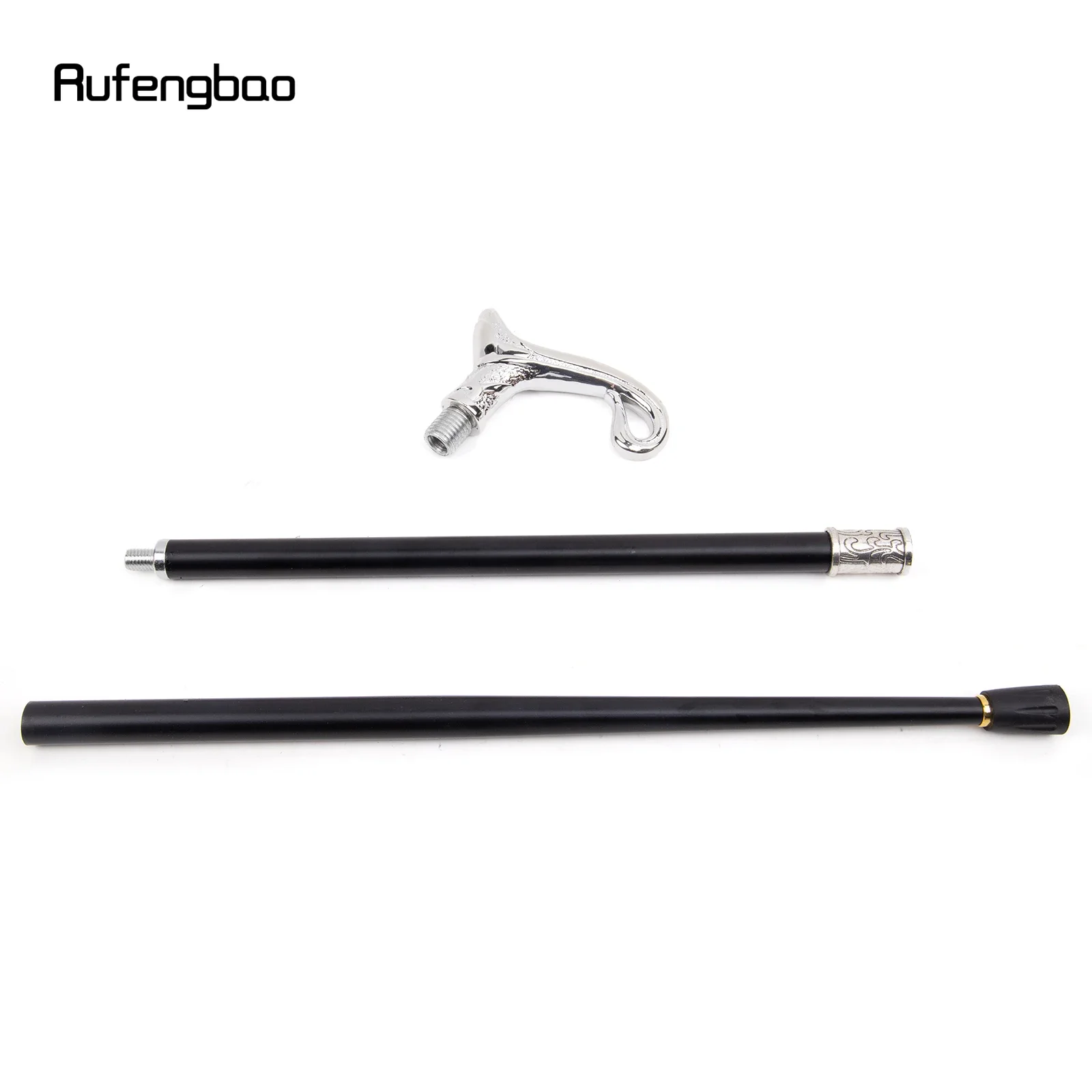 White Luxury Curve Line Type Walking Cane Fashion Decorative Walking Stick Gentleman Elegant Cosplay Cane Knob Crosier 93cm