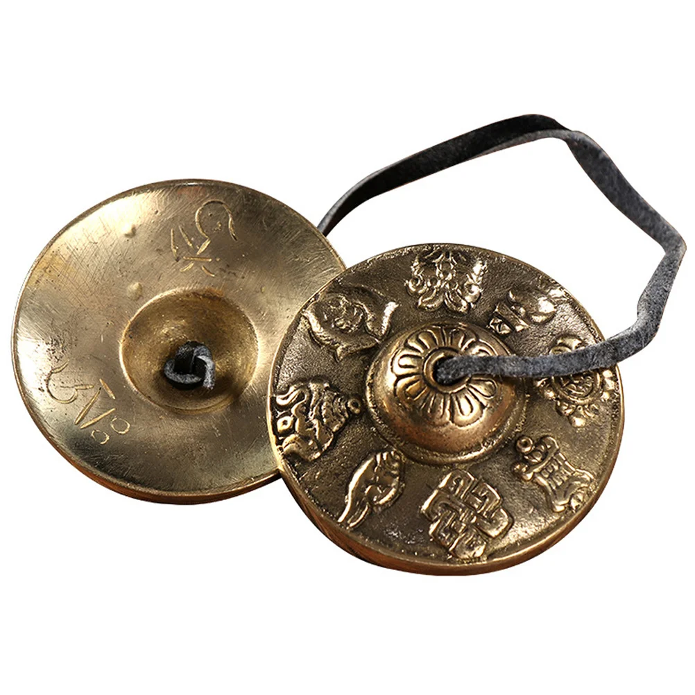 

Brass Cymbals Hand Percussion Instrument For Adults Clear Sound Auspicious Pattern Ritual Blessing Exorcism Use Durable Sturdy