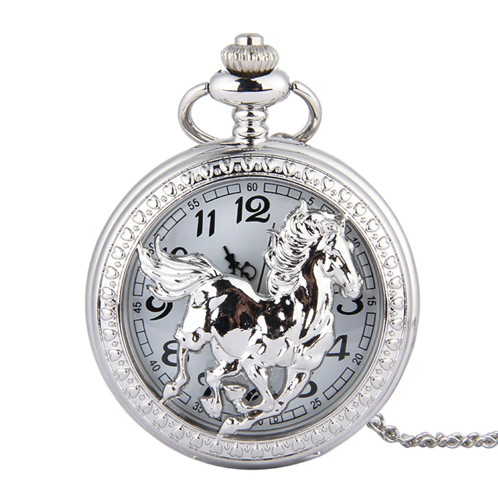 Reloj de bolsillo plateado, colgante creativo clásico para decoración, regalo, reloj de moda, reloj de cadena para hombre