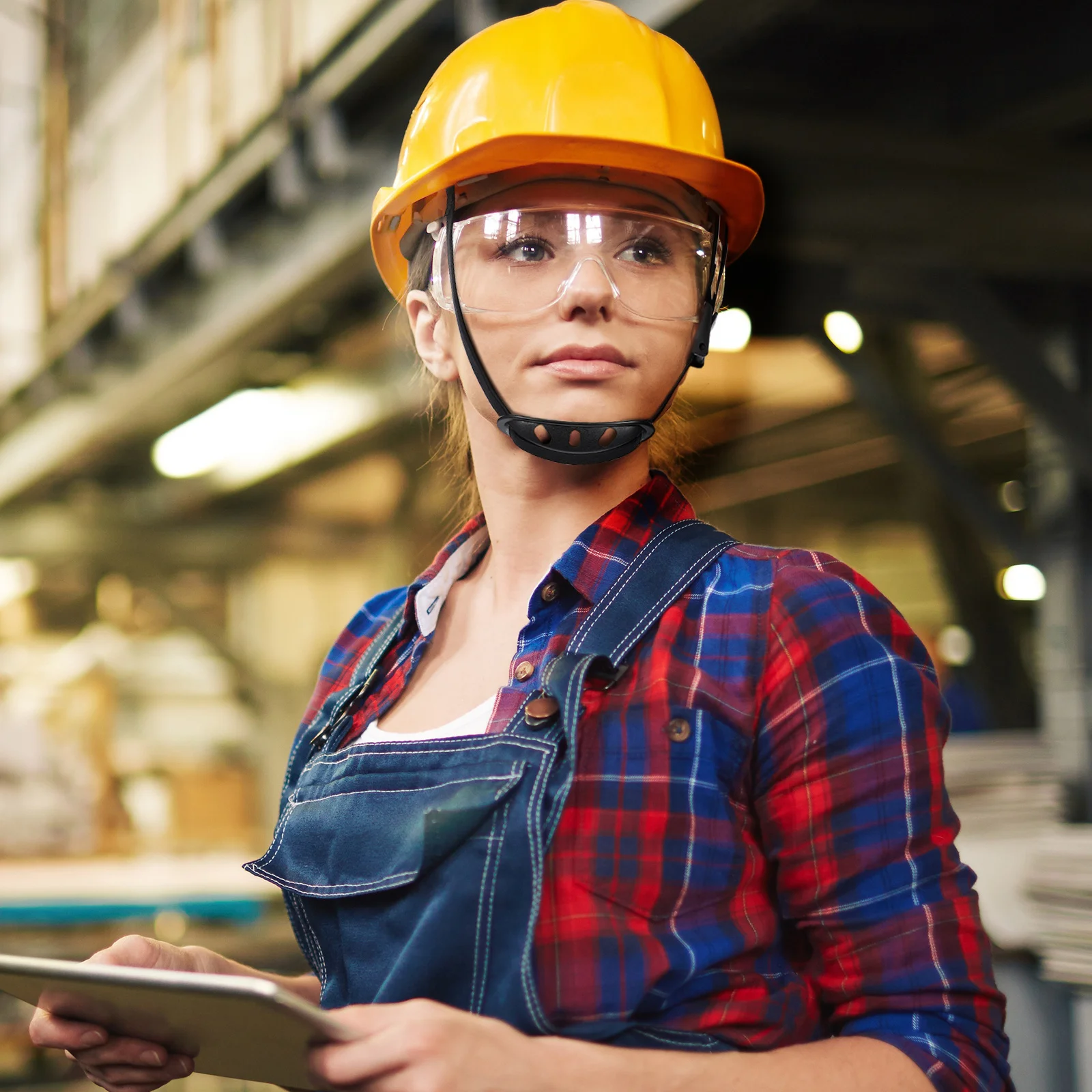 สายรัดคางหมวกแข็งที่ทนทานต่อการสึกหรอ สายรัดคางเพื่อความปลอดภัยแบบปรับได้สำหรับคนงานมืออาชีพ สวมใส่สบาย ขนาดมาตรฐาน