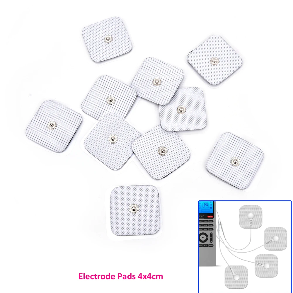 

4*4cm Self Adhesive Replacement Electrode Pads For Acupuncture Tens Machine EMS Pulse Slimming Massager Therapy Snap On 10/20Pcs