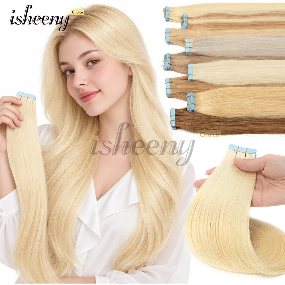 Invisible Tape in Human Hair Extensions Natural Straight Machine Remy Hair Easy To Wear for Women 20pcs/pack 30G Salon Quality