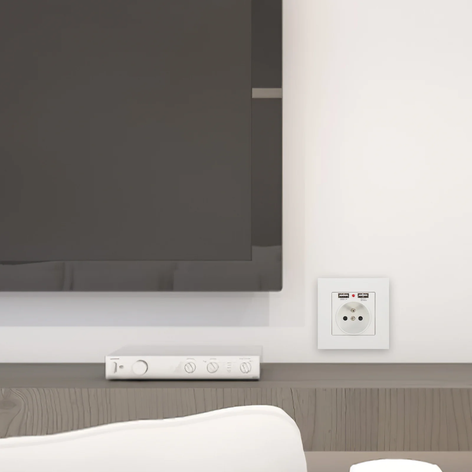 

Wall Socket Double USB Socket Panel Socket Wall European Standard Socket