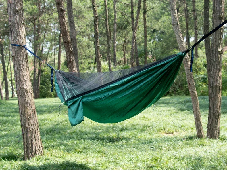 Portable Nylon Camping Hammock with Mosquito Net and  290*290cm Waterproof Rain Fly Canopy Tarp  for Outdoor Sleeping