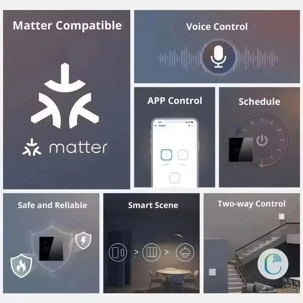 Apple Homekit Compatible Matter AU prise murale 2 gangs prise argentine interrupteur d'éclairage à distance par SmartThings Alexa Google Home