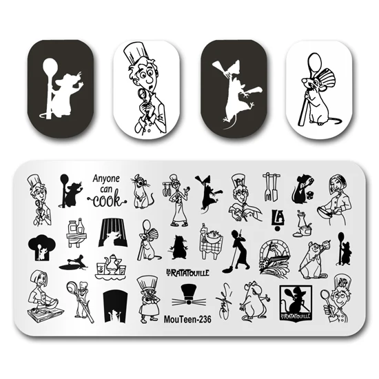 Nail Art Stamping MouTeen-239 Assassin Disney Nagelstempelplatten Maniküre-Set für Nail Art Stamper