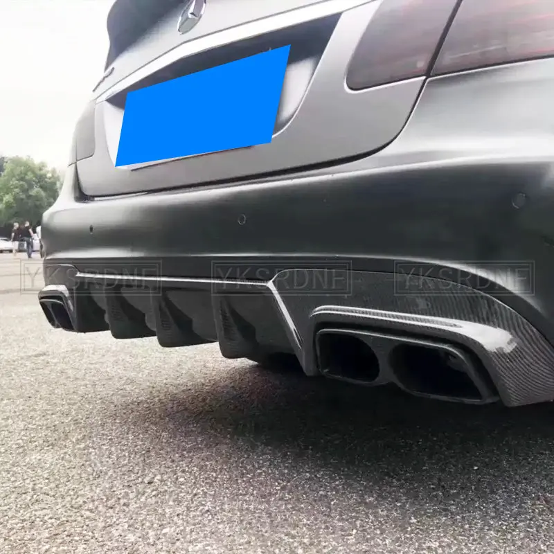 Carbon Fiber Car Rear Bumper Diffuser Lip Spoiler Bracket Exhaust Plate For Mercedes Benz E Class W212 E63 AMG 2008-2016