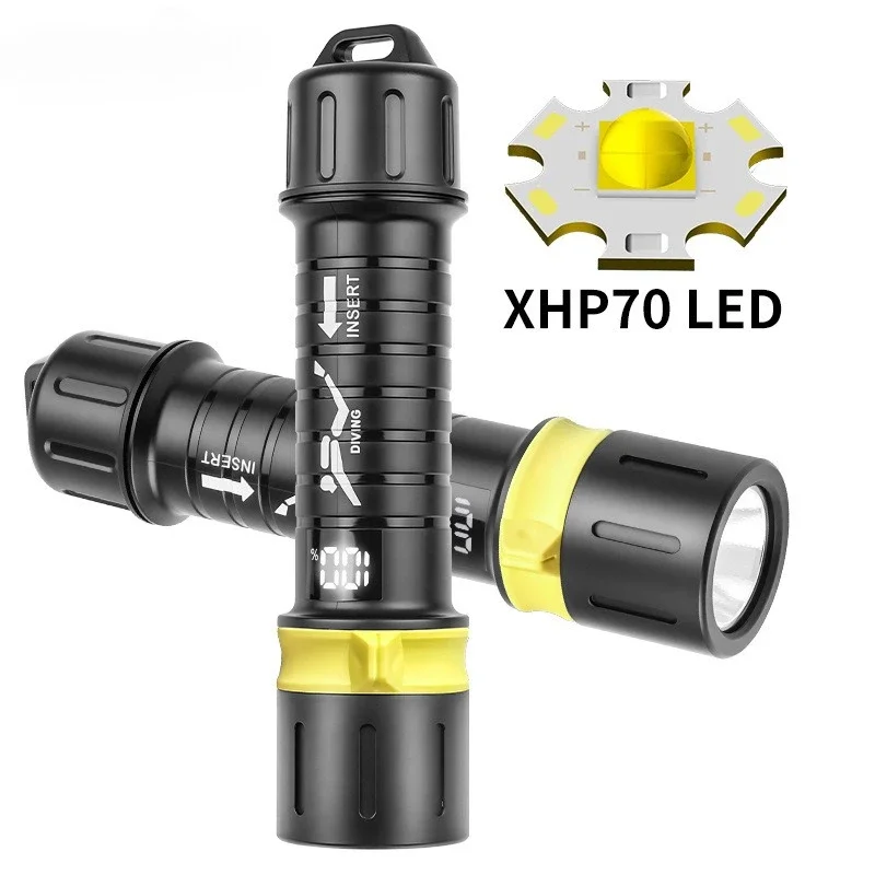 

Мощный магнитный фонарь для дайвинга IPX8, перезаряжаемый через USB, водонепроницаемый, с ярким светодиодом, высокое качество