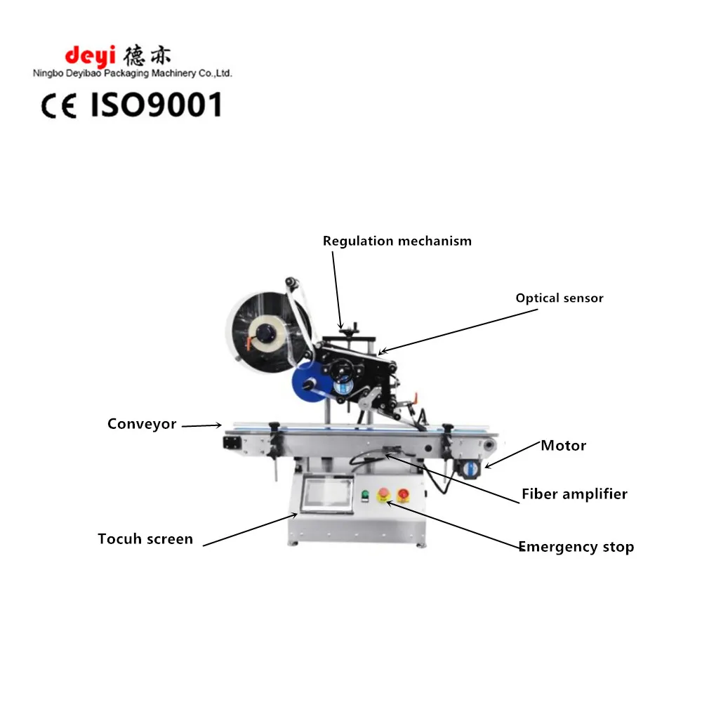 DY Tabletop Flat Label Applicator Sticker Machine 2-Sided Small Flat Labelel for Chemical Application