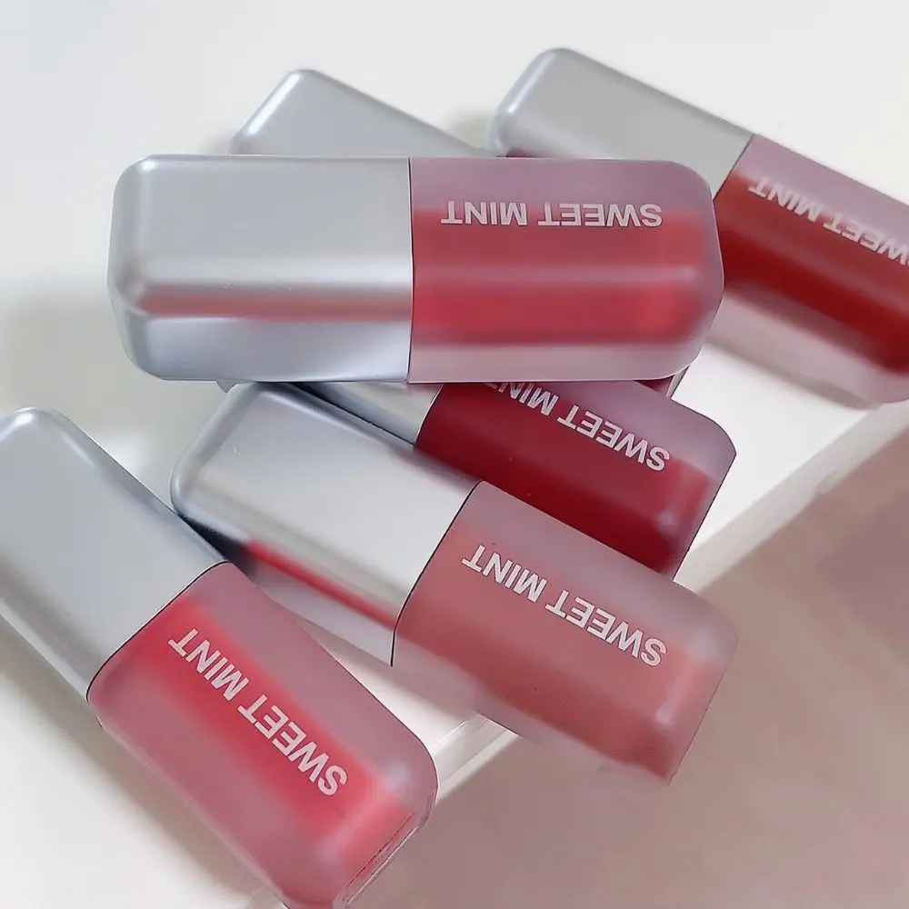 Portable Non-stick Cup Lip Gloss Long Lasting Cheek Mud Lip Plumper Matte Tinted Lip Lipstick Lip Makeup Cosmetics