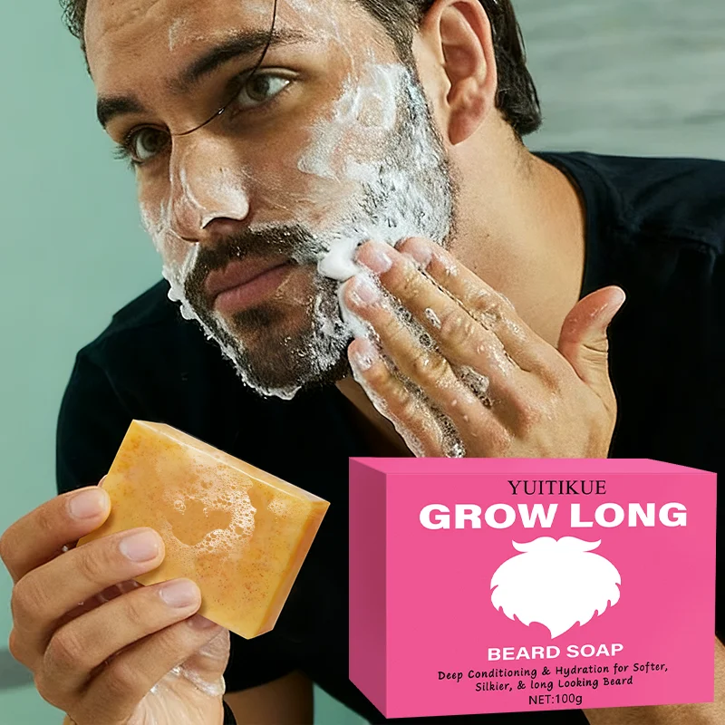 

YUITIKUE 100g Beard Soap for Daily Care - Soften & Grow Beard Deep Cleans Moisturizes Smooth Silky Beard
