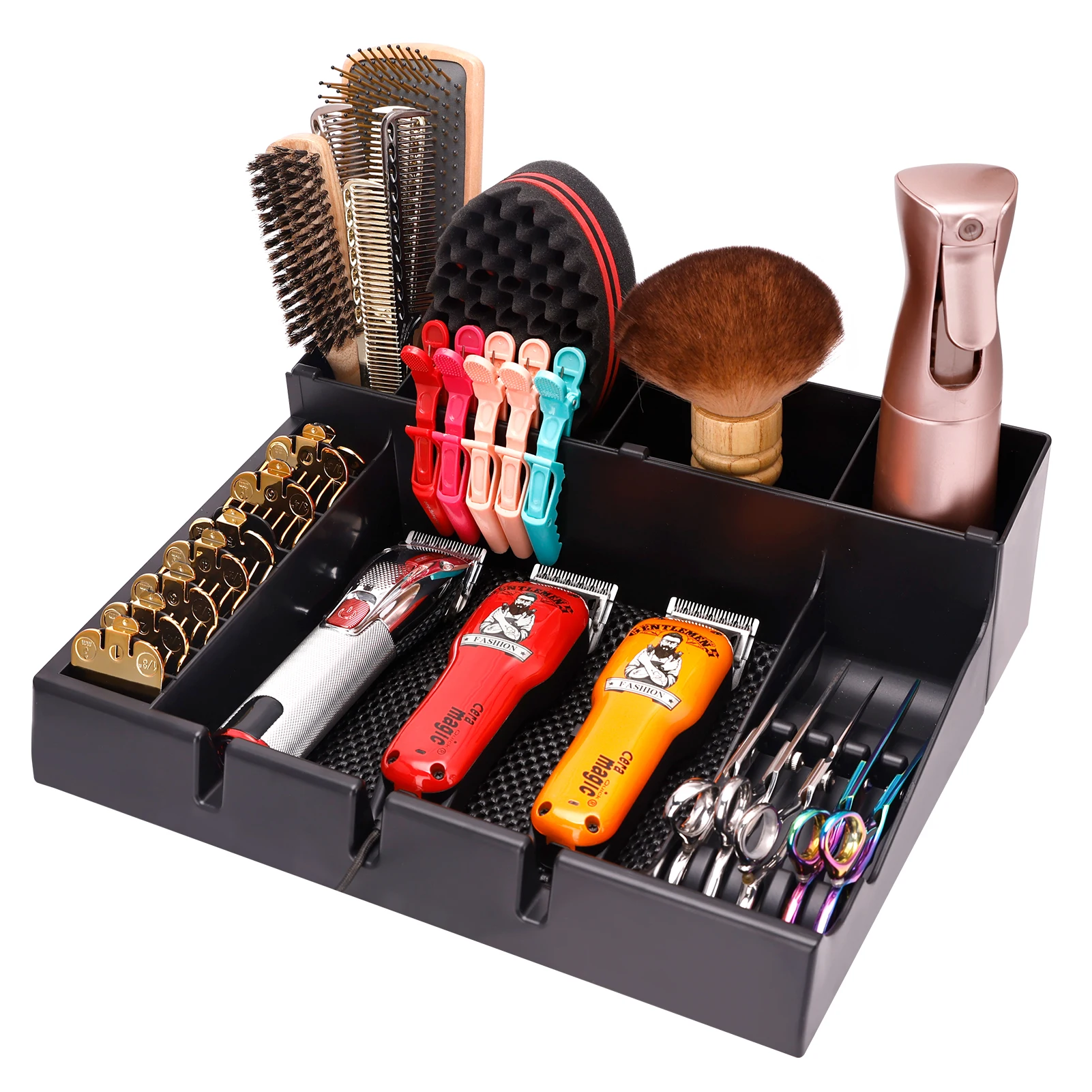 Large Capacity Barber Tools Storage Box Electric Hair Clipper Combs Holder Case Salon Hairdresser Accessories Organizer Tray
