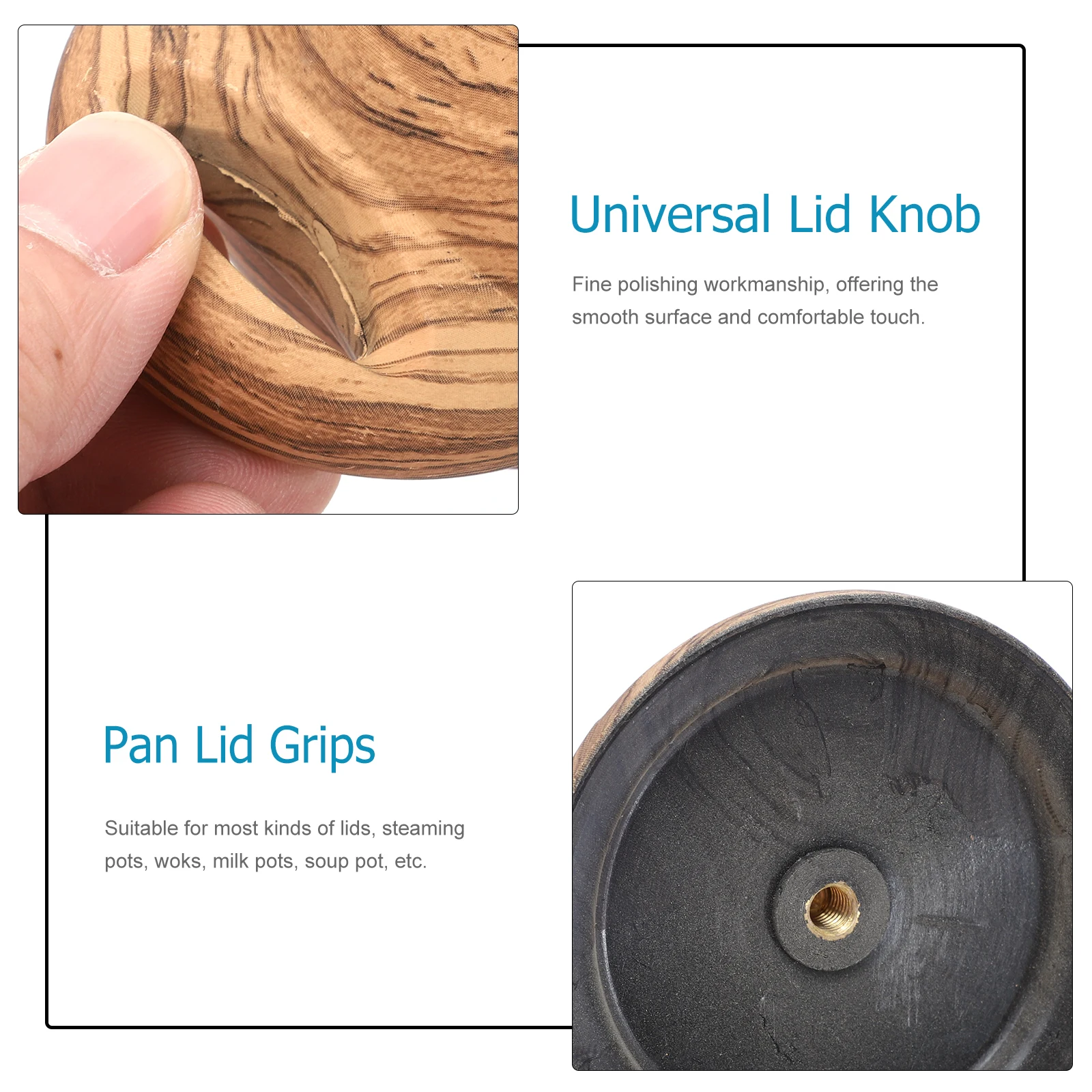 

2pcs Pot Lid Knob Replacement Anti-Scald Handle High Heat Resistant Kitchen Cookware Grip Universal Cover Handle For