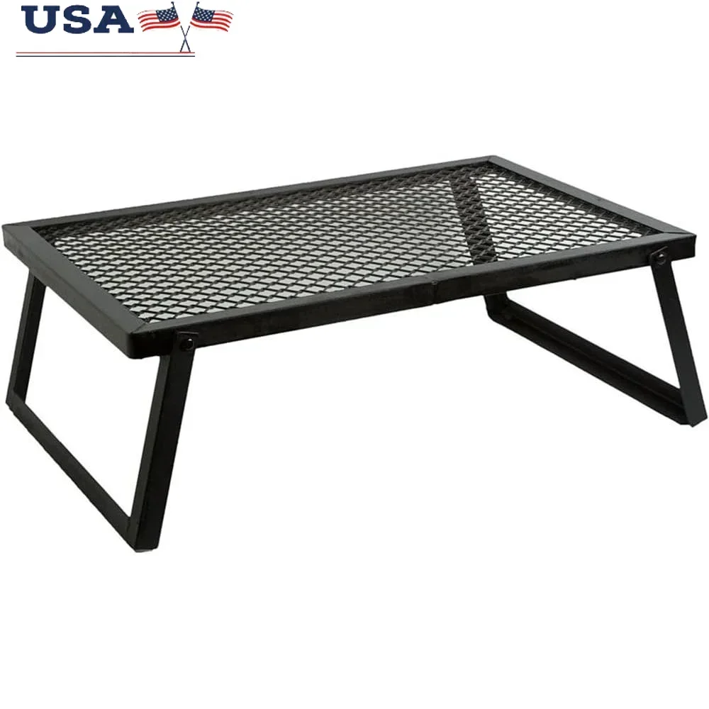 

Портативный гриль над огнем, стальной гриль для приготовления костра, легкое оборудование для кемпинга, прочный аксессуар для приготовления пищи на открытом воздухе