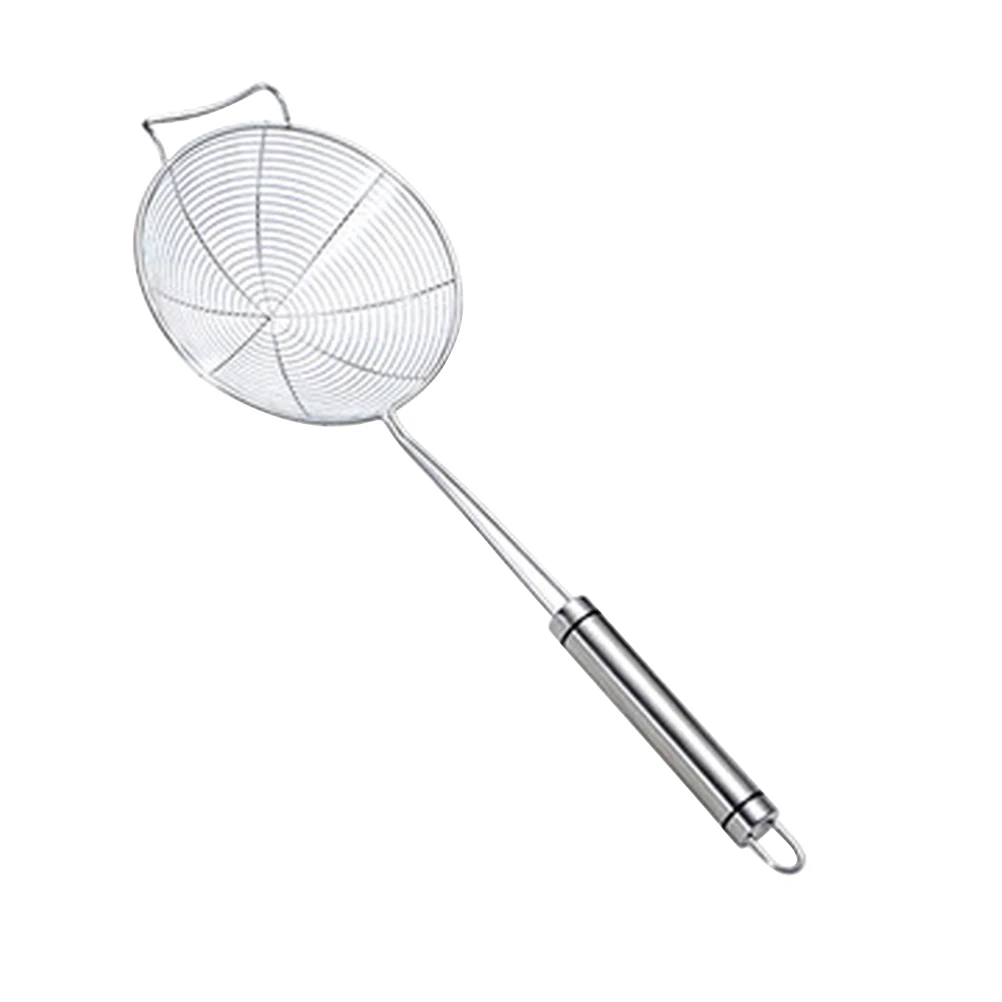 

Skimmer Spoon Stainless Steel Heavy Duty Food Grade Metal Satin Finish Deep Wire Basket for Frying Boiling Liquids Oil Mesh