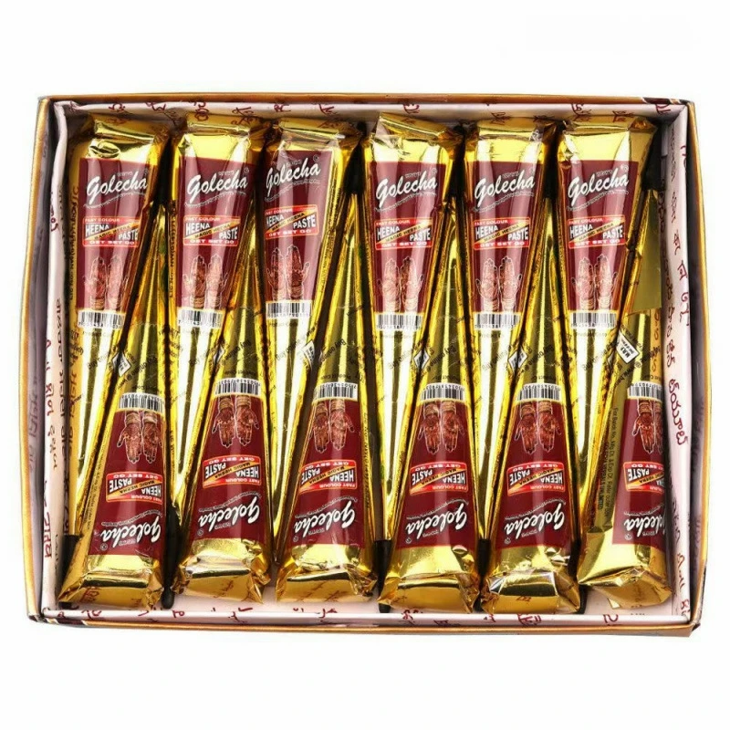 12 pieces of henna, brown, black, red, henna, yellow henna, semi-permanent henna art